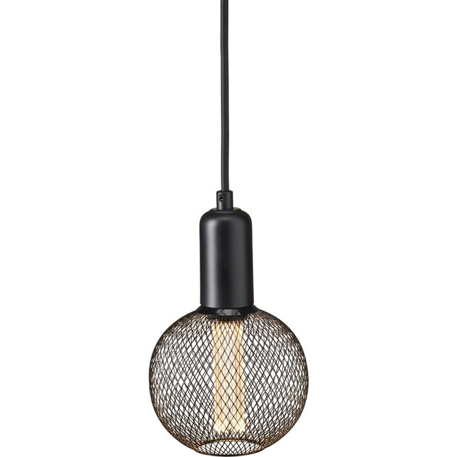 Loftowa lampa żarówka czarna druciana Grid